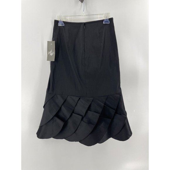 NWT Xscape by Joanna Chen Women's Black Ruffled Layered Stretch Skirt Size 6 - Picture 4 of 15
